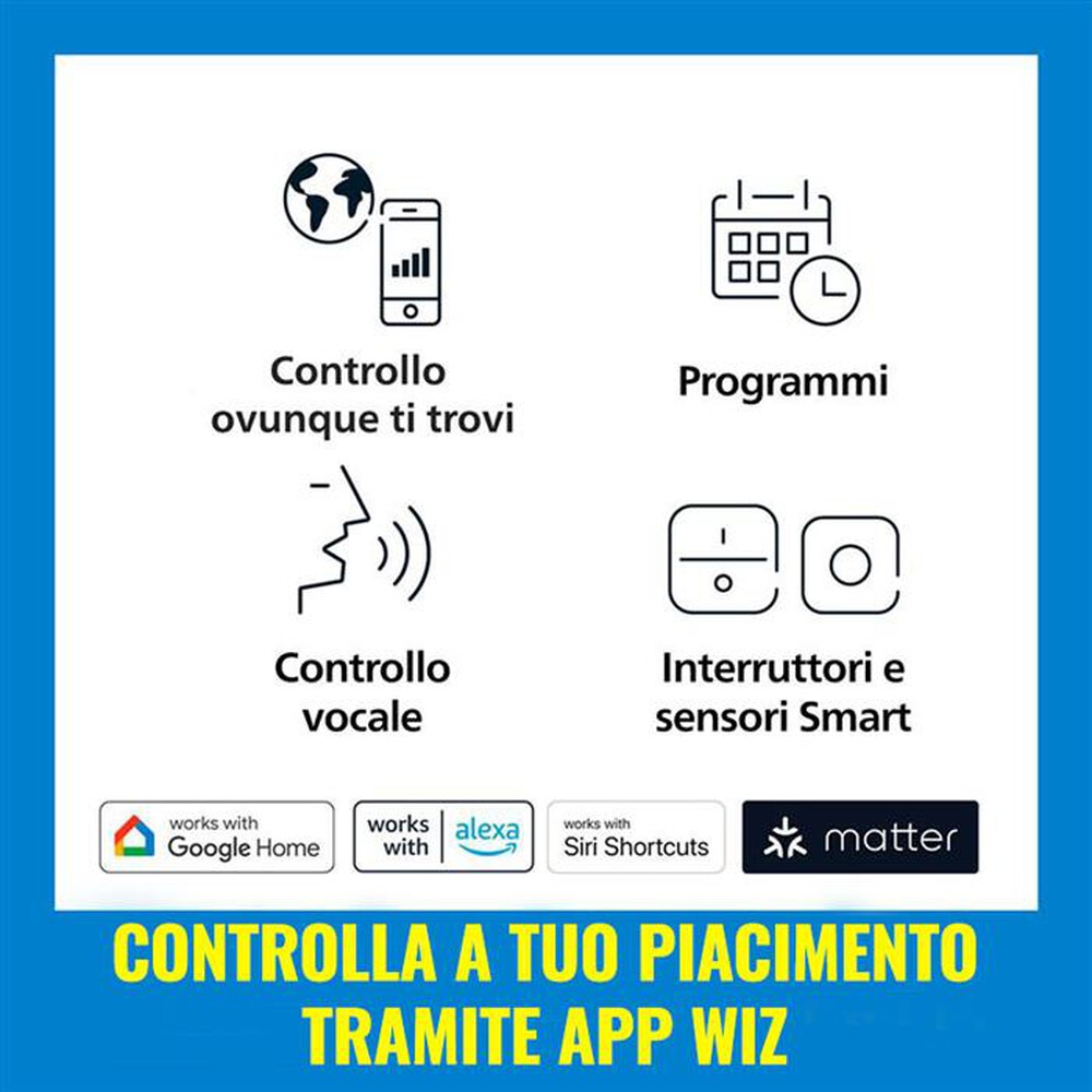 Immagine del prodotto WIZ - Smart LED Lampadina RGB Smerigliata 60W E27 pack 2-Luce bianca e colorata