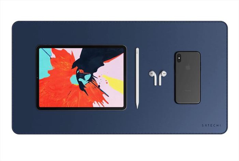 "SATECHI - DESKMATE - SOTTOMANO IN ECOPELLE-BLU"