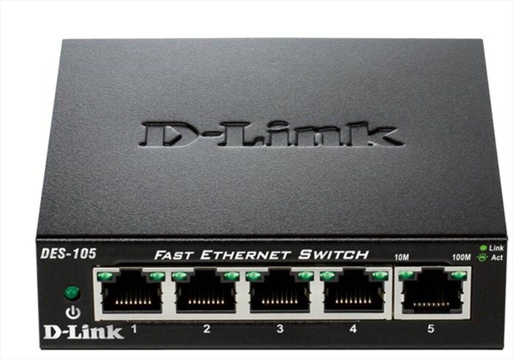 "D-LINK - 5-Port Fast Ethernet Unmanaged Desktop Switch - "