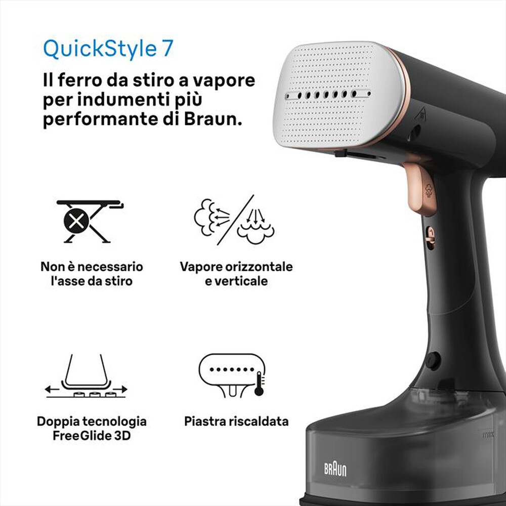 Immagine del prodotto BRAUN - STIRATORE VERTICALE QUICKSTYLE 7 GS7077BK-NERO