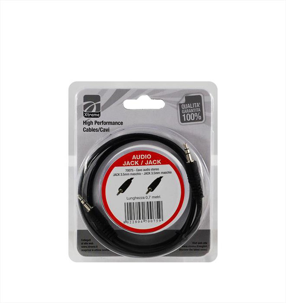 Immagine del prodotto XTREME - CAVO AUDIO JACK 3.5 STEREO-NERO