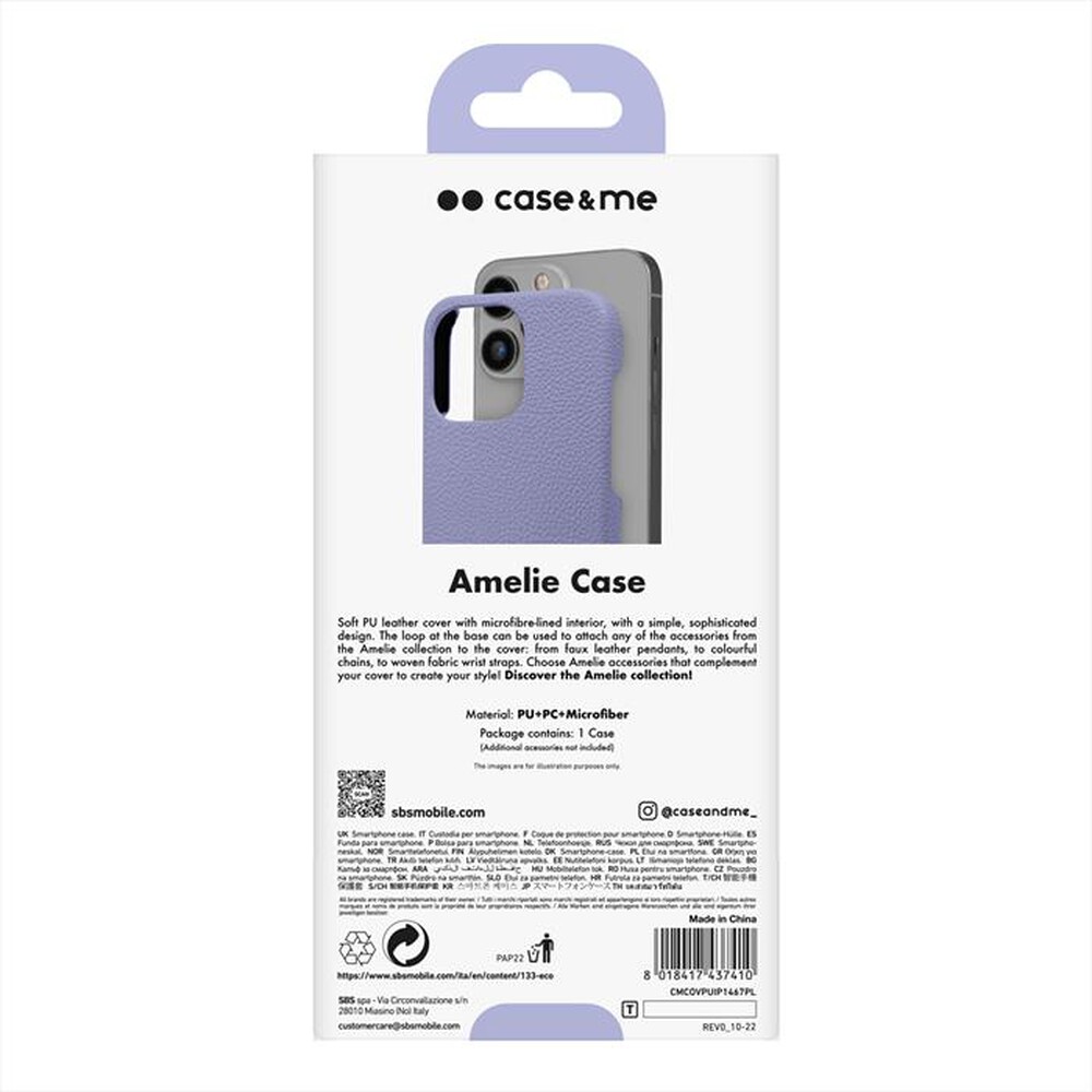 "CASEME - Cover ecoleather CMCOVPUIP1467PL iPhone 14 Pro Max-Lavanda"