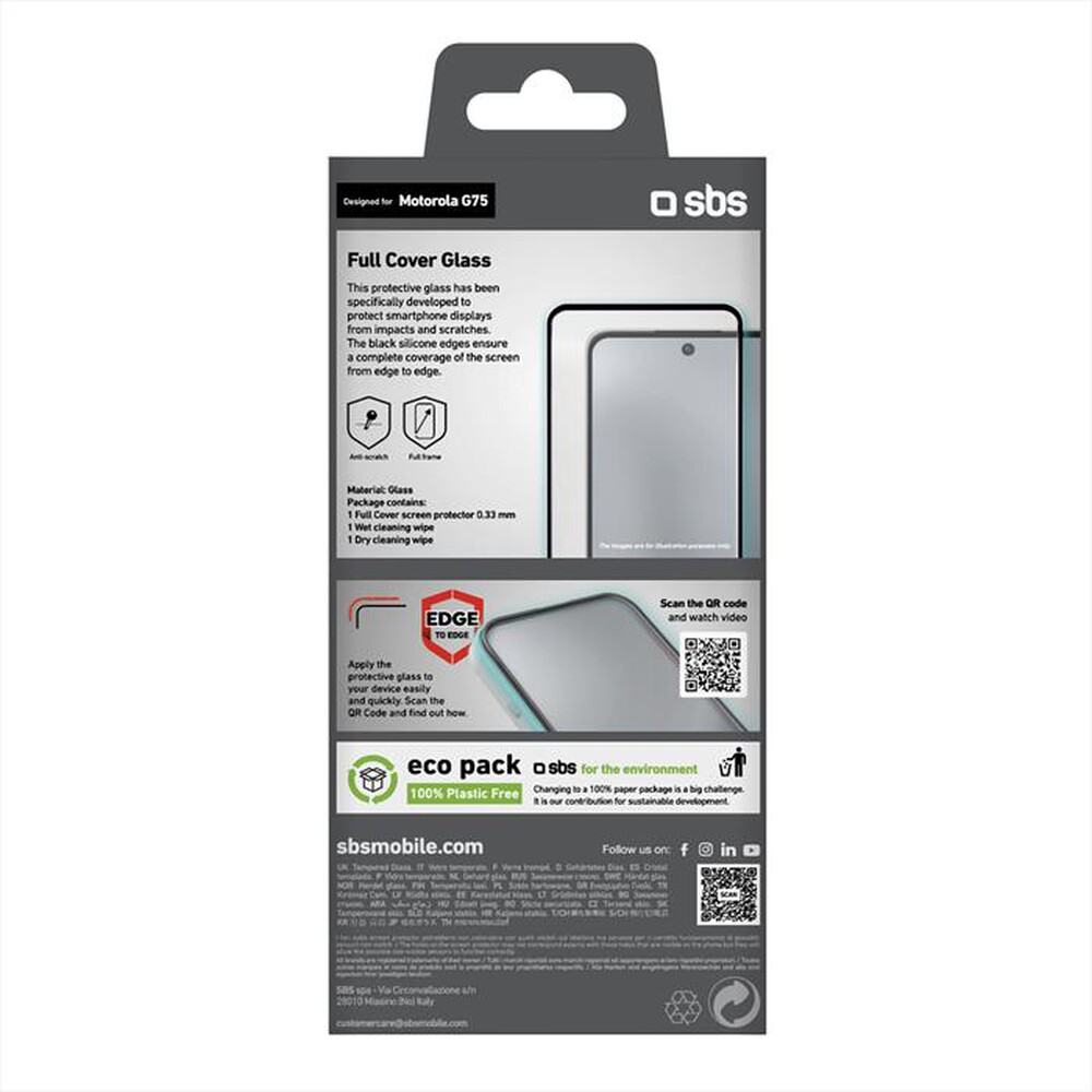 Immagine del prodotto SBS - Pellicola protettiva TESCRFCMOG75 per&nbsp;Moto G75-Nero