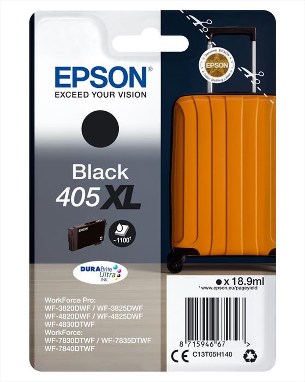 "EPSON - EPSON INCHIOSTRO  SERIE VALIGIA 405XL NERO-Nero XL"
