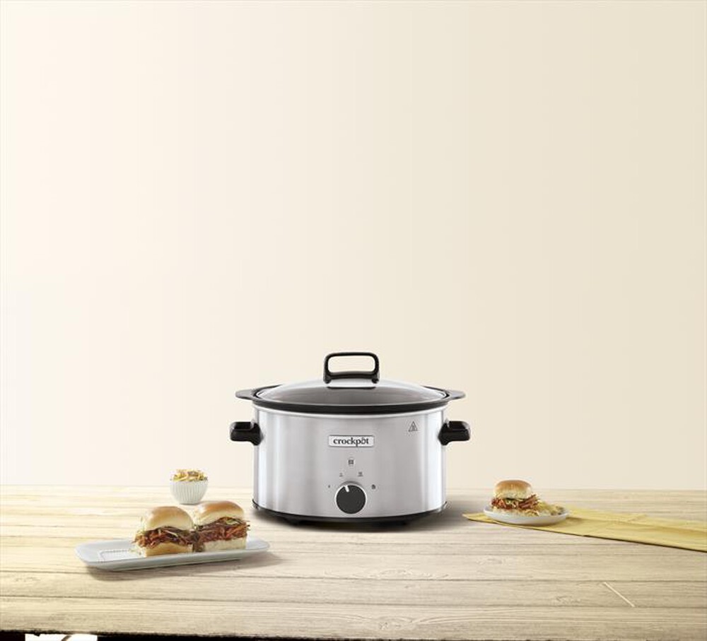 "Crock Pot - SLOW COOKER 3,5 LT SIZZLE&STEW-Silver"