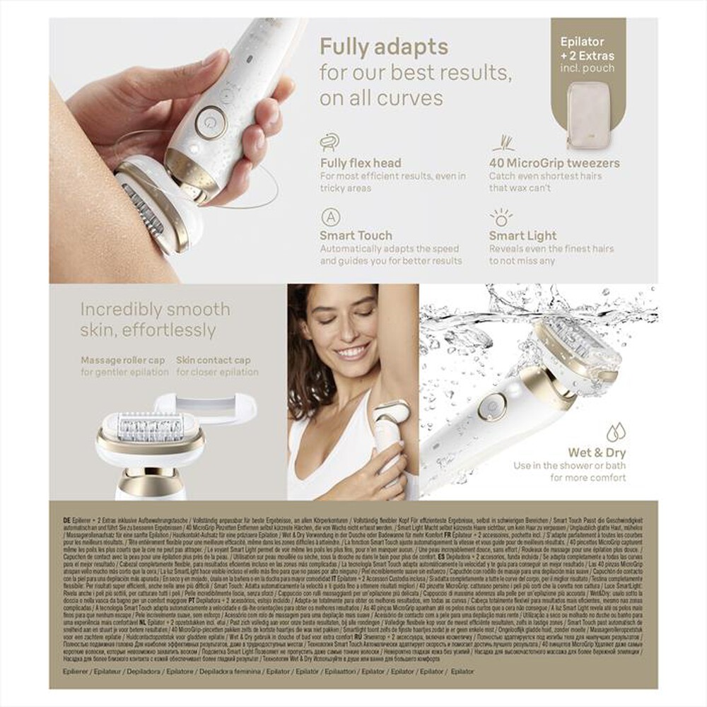 "BRAUN - Epilatore SILK-ÉPIL 9 9-011-BIANCO/ORO"