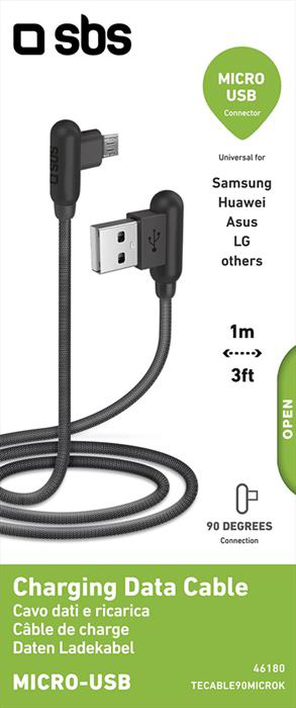 "SBS - TECABLE90MICROK-Nero"