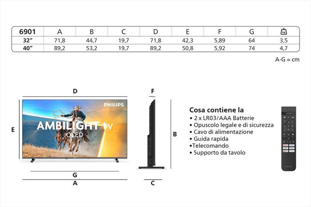 Immagine del prodotto PHILIPS - Smart TV QLED FHD 40" 40PQS6901/12-40PQS6901/12
