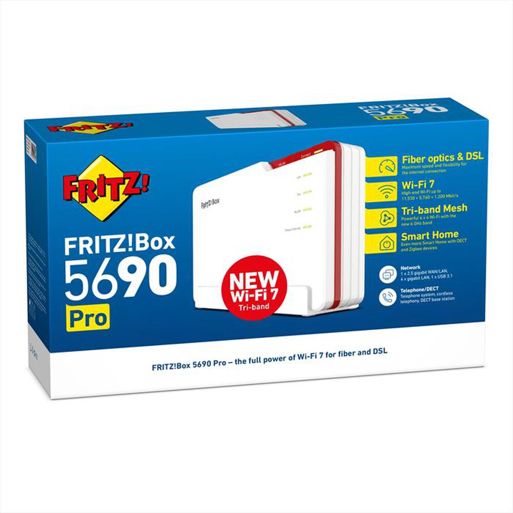 "FRITZ! - Modem-Router BOX 5690 PRO-Bianco/Rosso"