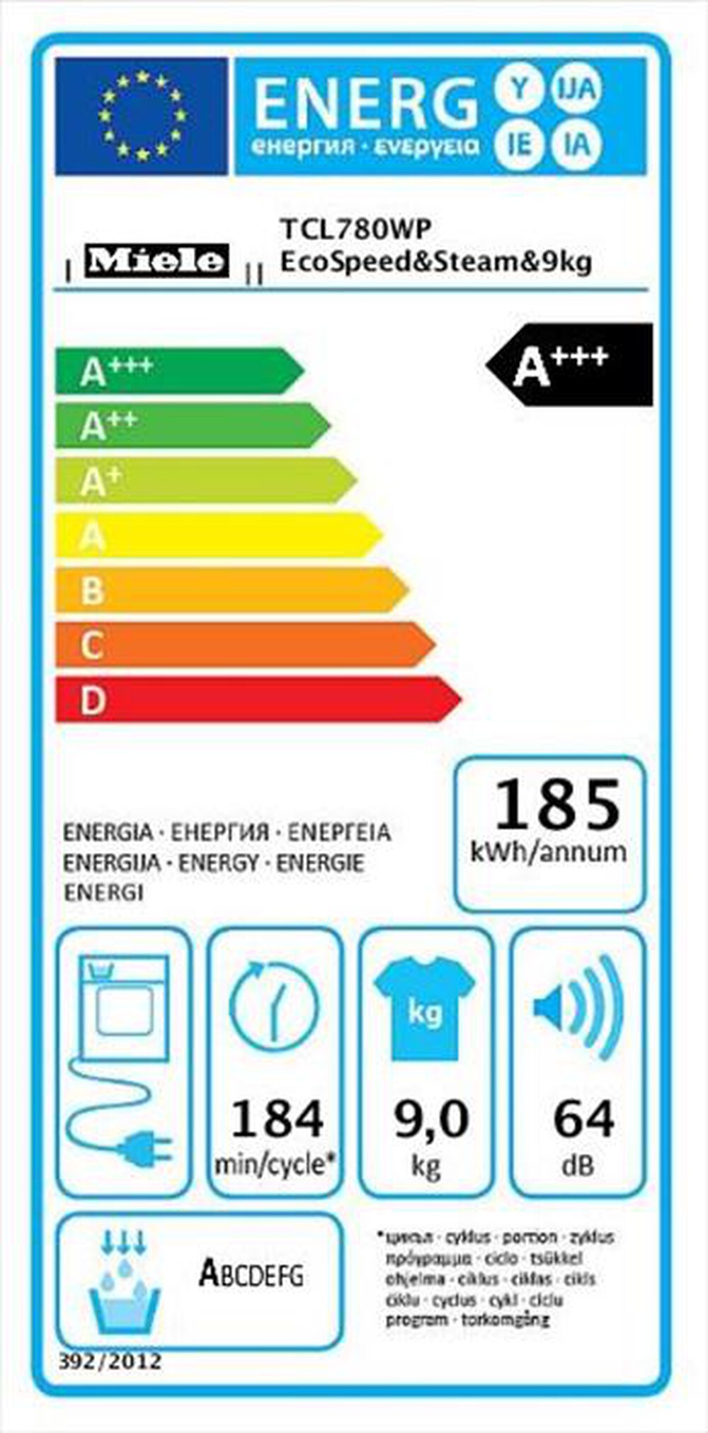 Immagine del prodotto MIELE - Asciugatrice TCL 780 WP 9Kg Classe A+++