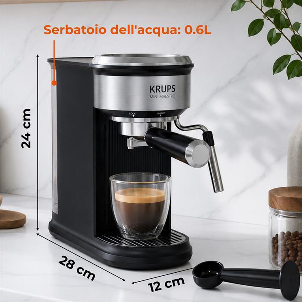 Immagine del prodotto KRUPS - Macchina per caff&egrave; espresso Mini Maestro XP350DE0-Nero/Inox