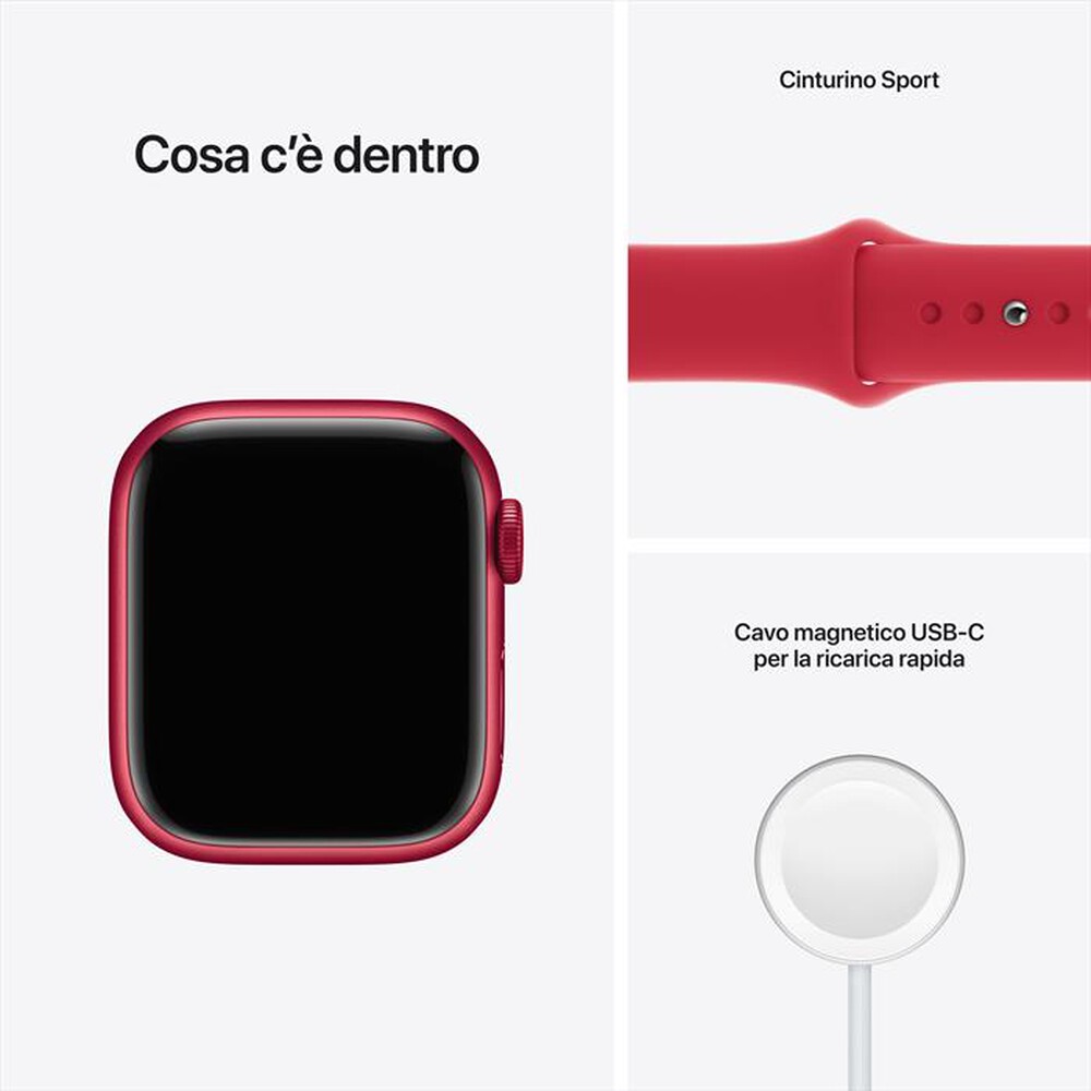 "APPLE - Apple Watch Series 7 GPS+Cellular 41mm Alluminio-Sport Band Prodduct Red"