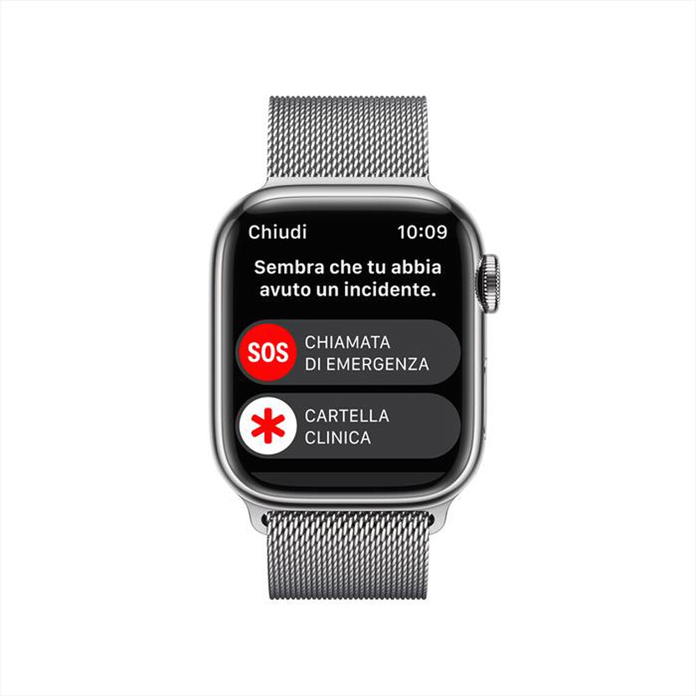 "APPLE - Watch Series 8 GPS + Cellular 41mm Acciaio-Argento milanese"