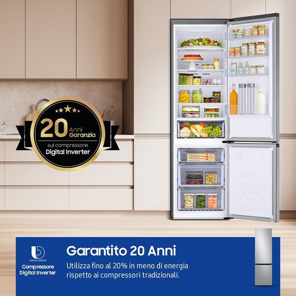 "SAMSUNG - Frigorifero combinato RB38C600DSA/EF ClasseD 390lt-SILVER INOX"
