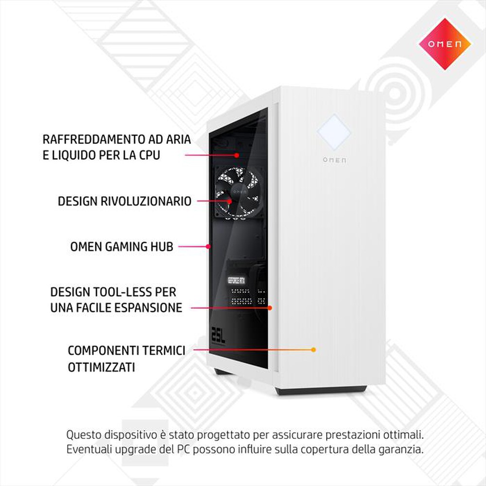 "HP - Desktop OMEN GT15-1001NL-White Glass door"