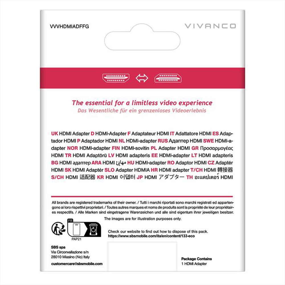 Immagine del prodotto SBS - HDMI coupler compact type-Nero