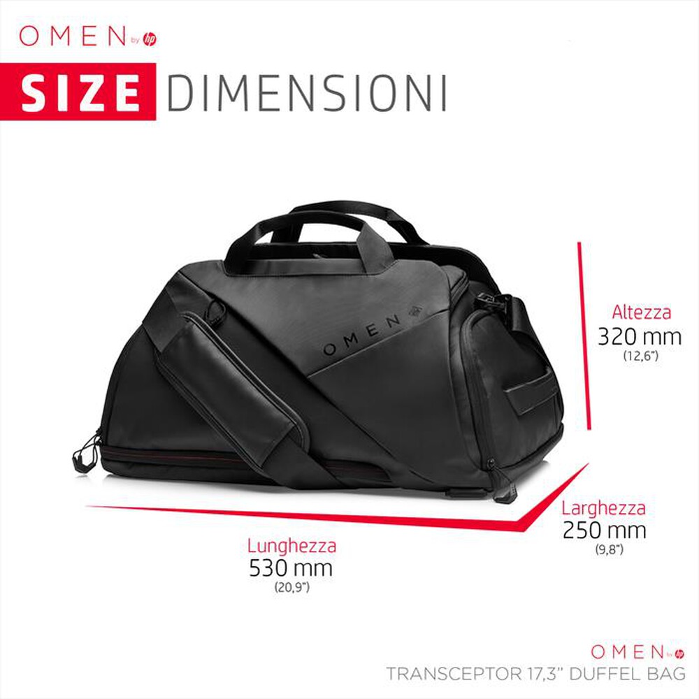 "HP - OMEN BY HP TRANSCEPTOR 17 DUFFEL-Shadow Black"
