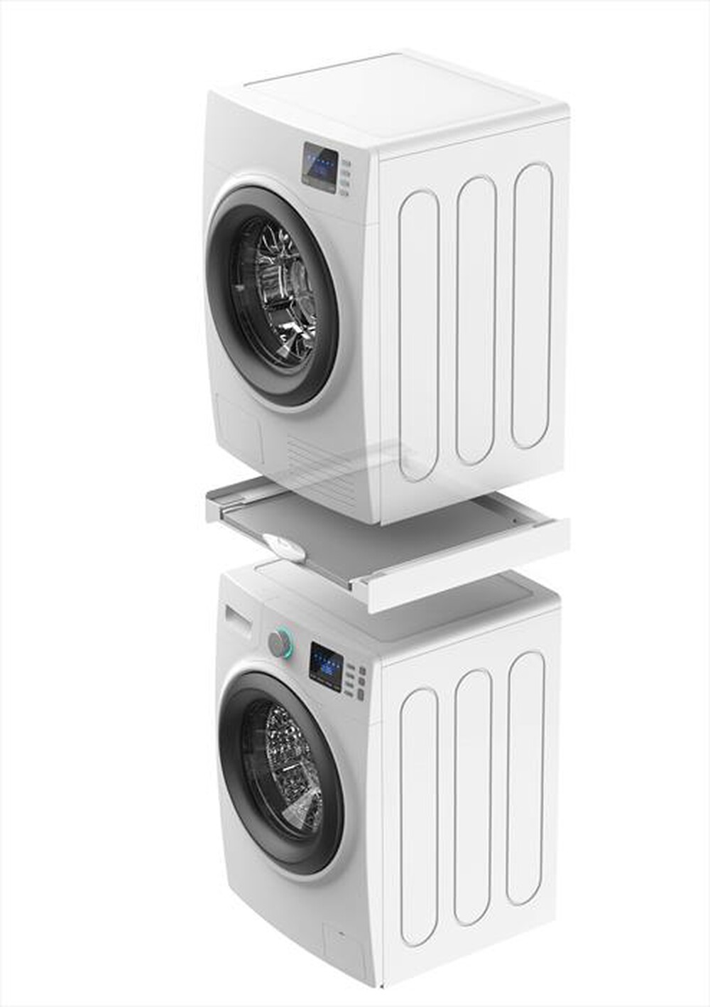 "MELICONI - Kit per lavatrice e asciugatrice TORRE GREEN-Tecnopolimero bianco e legno g"