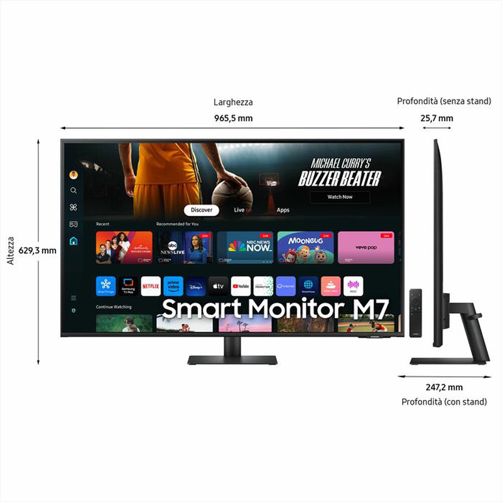 "SAMSUNG - SMART Monitor LCD 43\" M7 - M70D DA 43'' UHD FLAT"