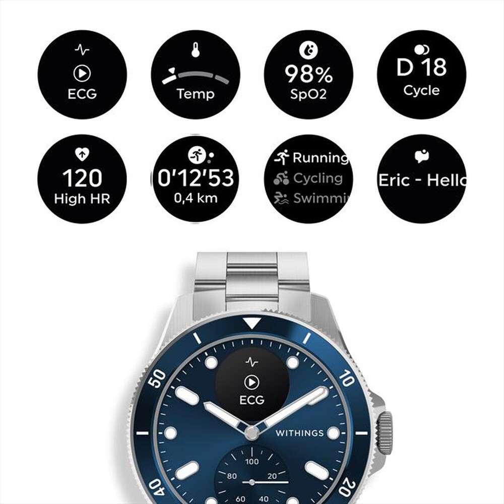 "WITHINGS - ScanWatch Nova quadrante blue-Silver"