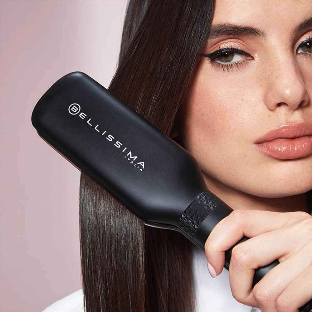 "BELLISSIMA IMETEC - PIASTRA LARGA PER CAPELLI XL ION-Nero, Rosa"