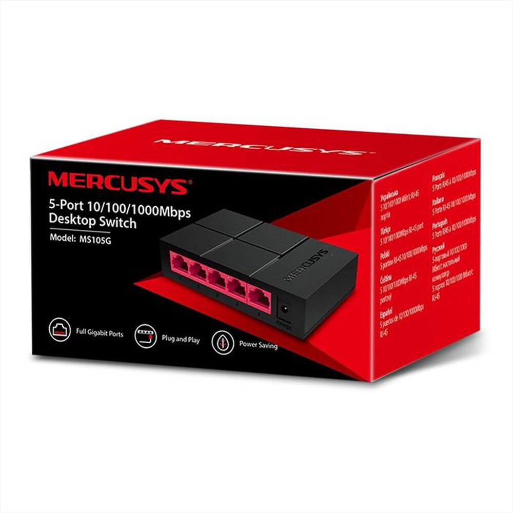 Immagine del prodotto MERCUSYS - 5-PORT 10/100/1,000 MBPS DESKTOP SWITCH-nero