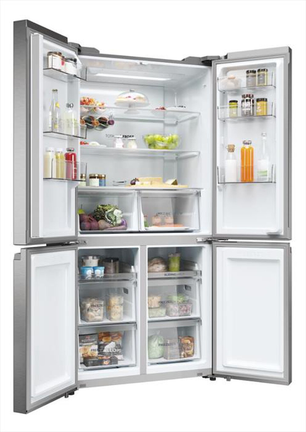 "HAIER - Frigorifero side by side HCR5919ENMP ClasseE 582lt-Platino, Acciaio inossidabile"