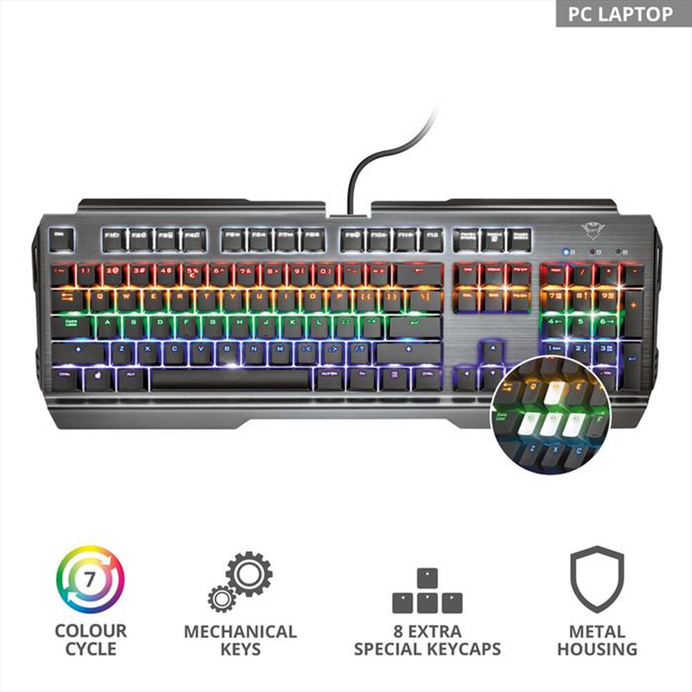 "TRUST - GXT877 SCARR MECHANICAL KEYBOARD IT-Black/RGB"