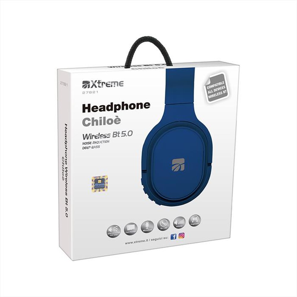 "XTREME - HEADPHONE CHILOE' WIRELESS BT 5.0-BLU"