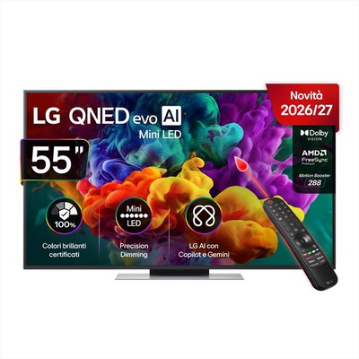 LG - Smart TV QNED EVO AI MINILED 4K 55" 55QNED86B6B-Charcoal Black