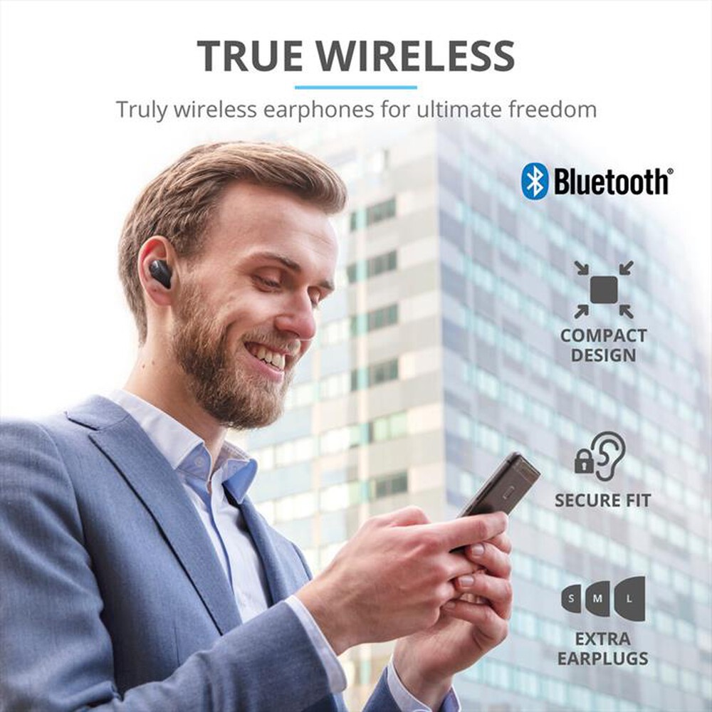 "TRUST - NIKA COMPACT BLUETOOTH EARPHONES-Black"