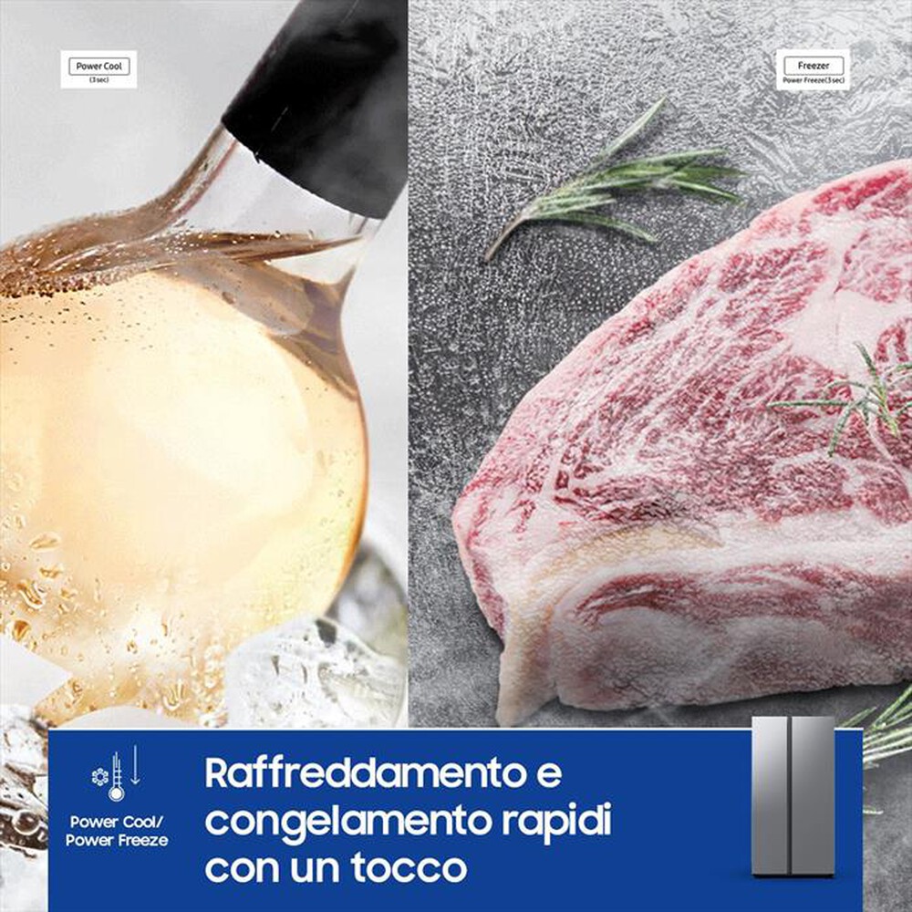 Immagine del prodotto SAMSUNG - Frigorifero side by side RS57DG400EM9EF Classe E-Metal Inox