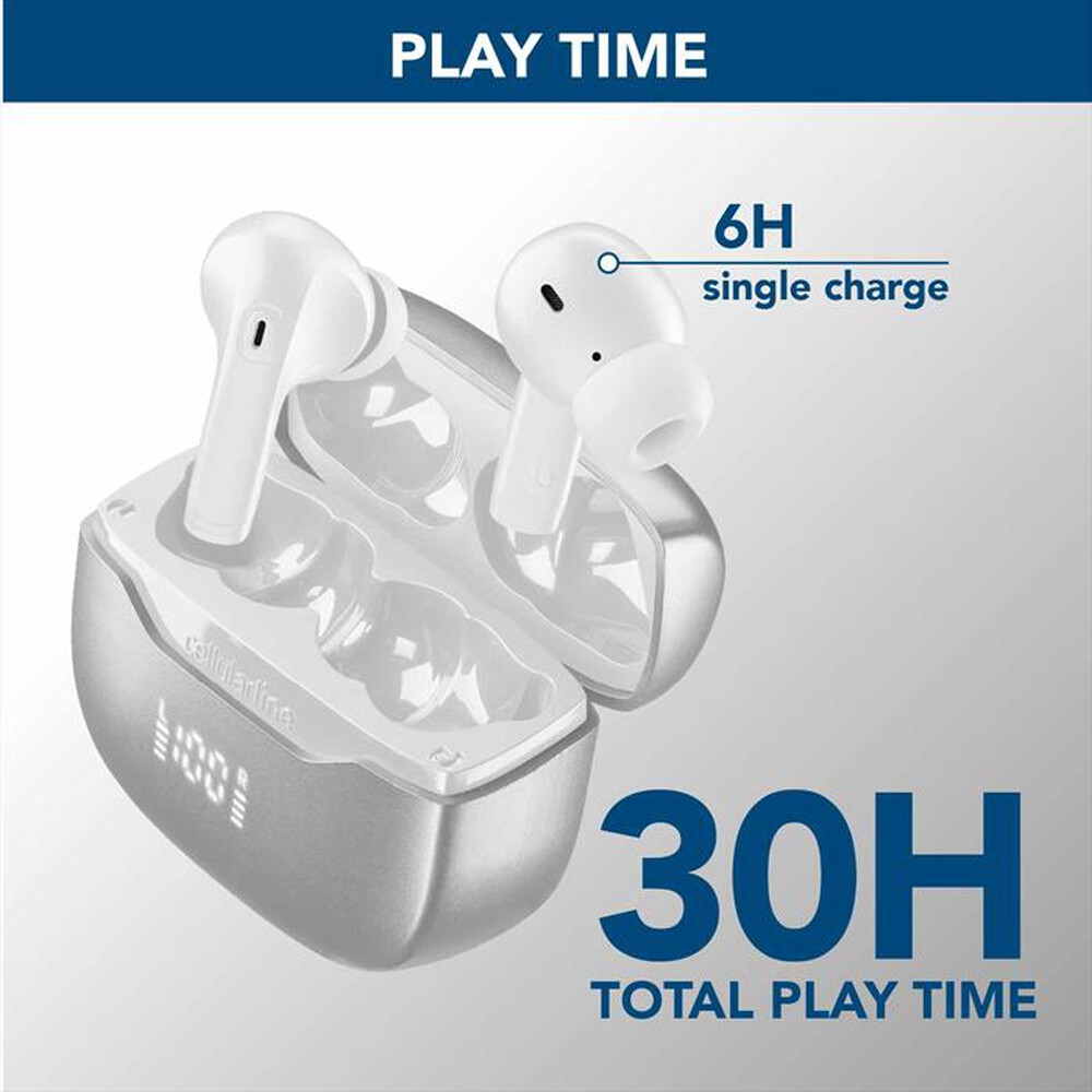 Immagine del prodotto CELLULARLINE - Auricolare bluetooth BTKEYPROTWSW-Bianco