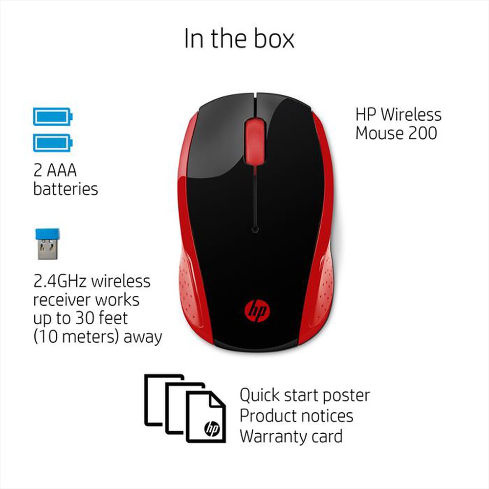 Immagine del prodotto HP - HP MOUSE 200 WIRELESS-Rosso Imperatrice