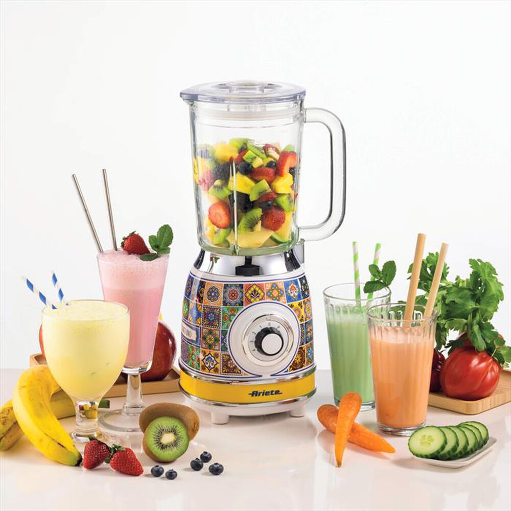 "ARIETE - 0583/0P FRULLATORE CON TAZZA IN VETRO POSITANO-Multicolore"