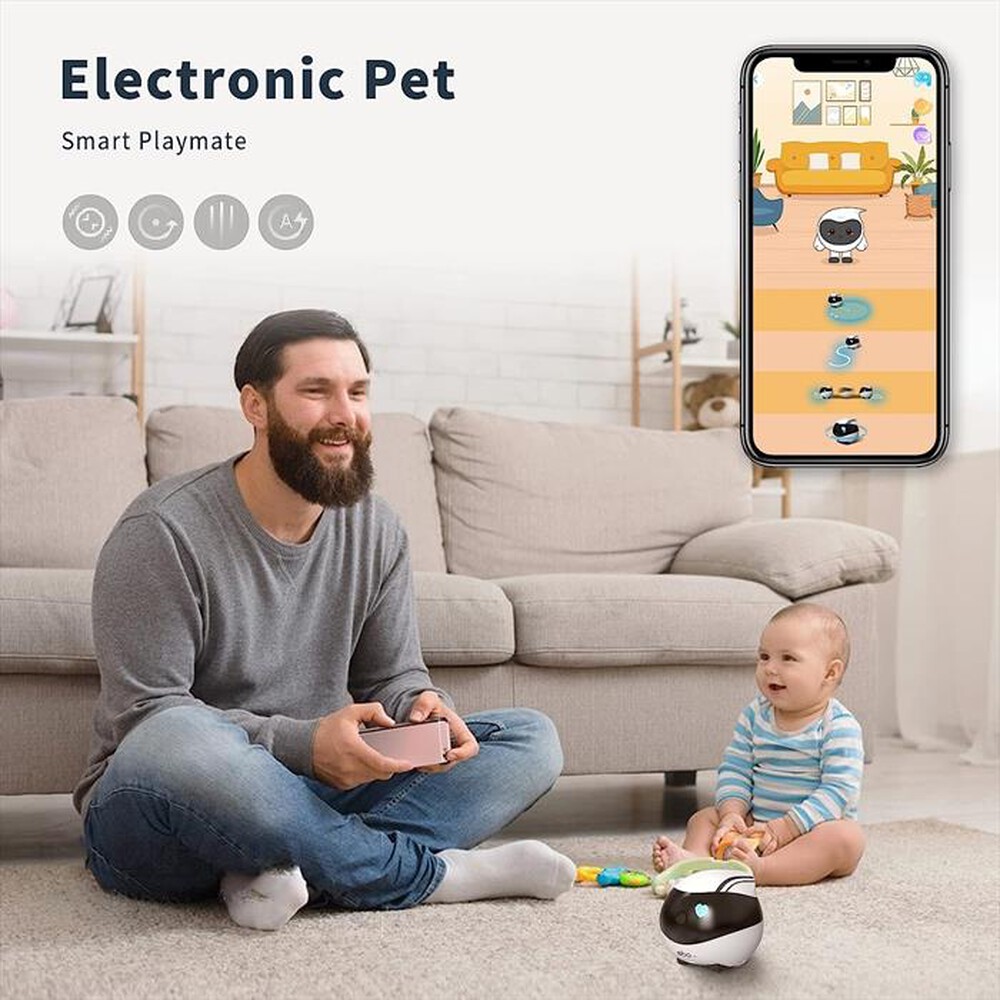 "ENABOT - Telecamera per bambini e animali domestici EBO AIR-BIANCO/NERO"