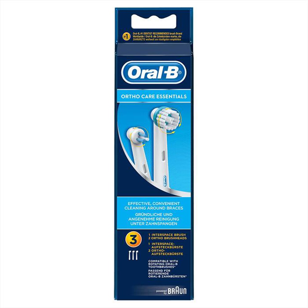 "ORAL-B - Testine Ortho Care Essentials, 3 Pezzi - Bianco"