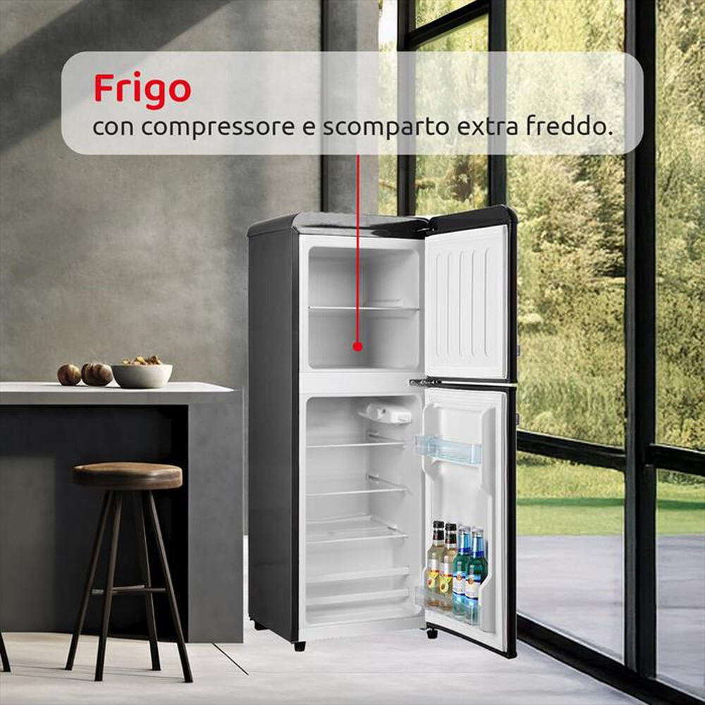 Immagine del prodotto MELCHIONI FAMILY - Frigorifero 2 porte SIBERIA 85 Classe E 85lt-Nero / Metallo