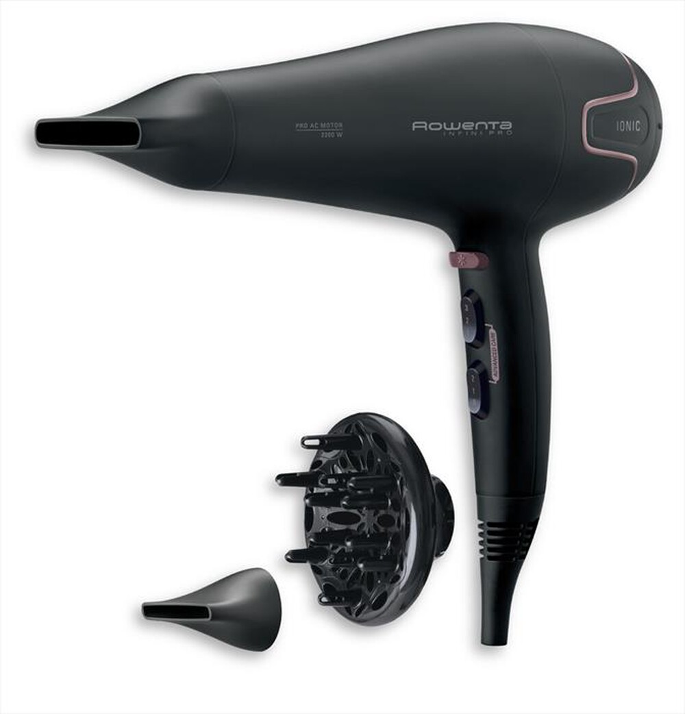 "ROWENTA - CV8740 Infini Pro Asciugacapelli-Nero e rosa cannella"