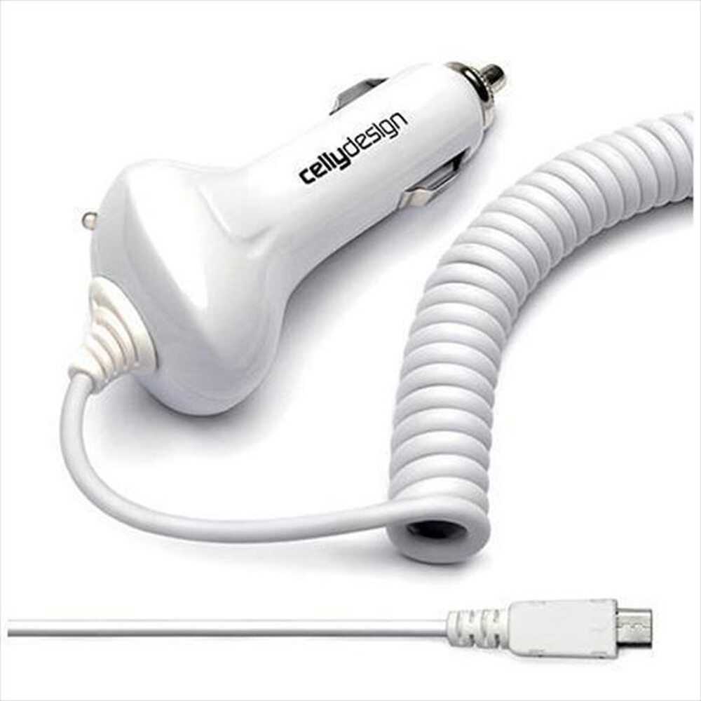 "CELLY - CAR CHARGER 1A MICRO USB-Bianco/Plastica"