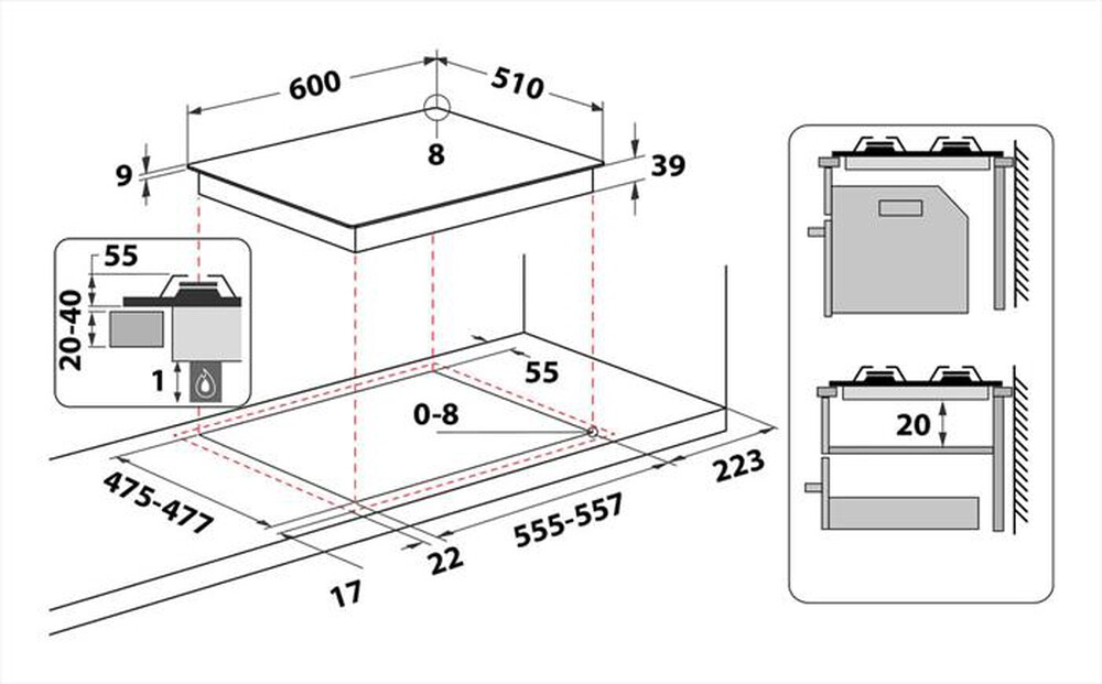 Immagine del prodotto HOTPOINT ARISTON - Piano cottura a gas PCN 641 T/IX/HAR 59cm-Inox