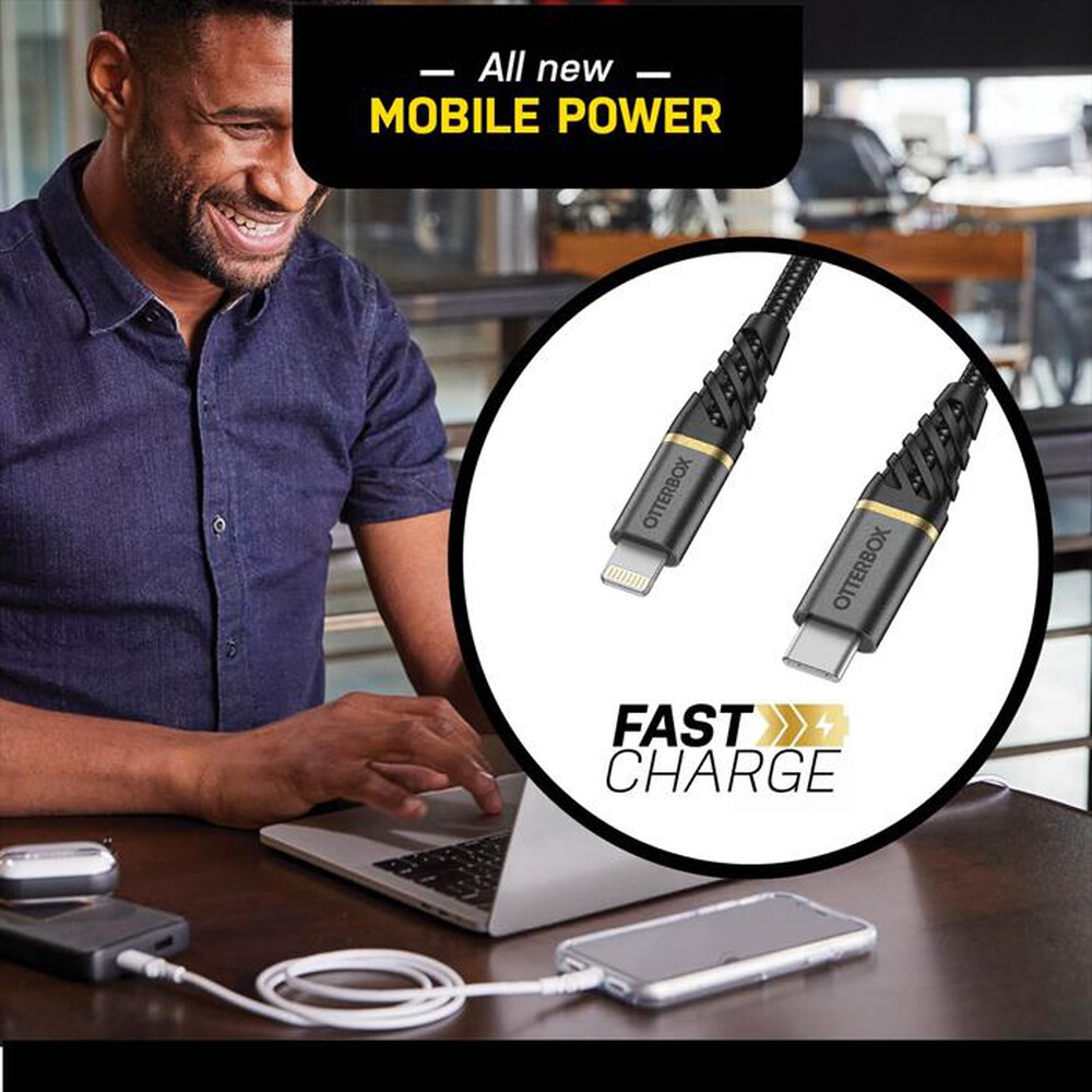 "OTTERBOX - CAVO PREMIUM USB-C A LIGHTNING 2M-BIANCO"