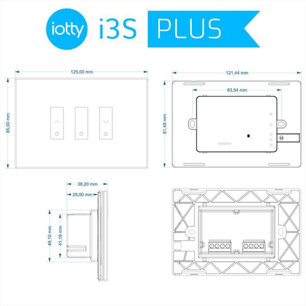 Immagine del prodotto IOTTY - Interruttore wifi tende e tapparelle LSW2I3SW-Bianco