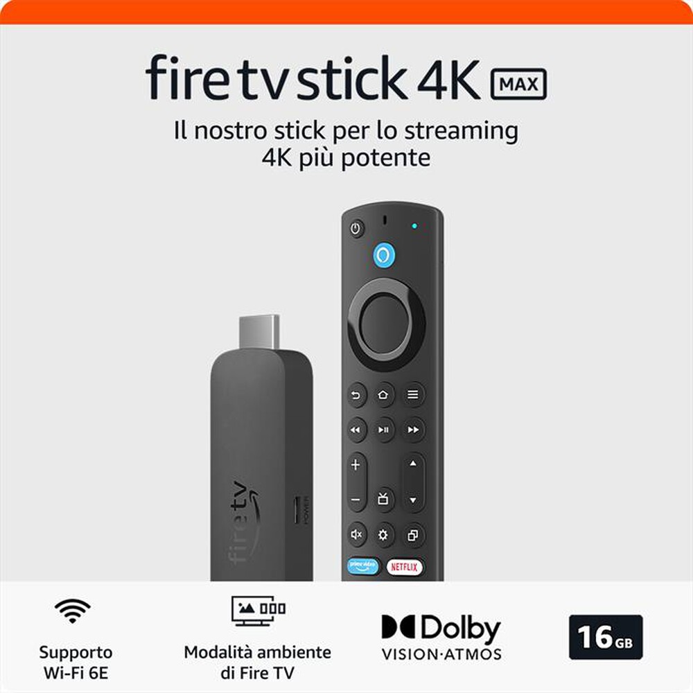 AMAZON - NUOVO FIRE TV 4K MAX-Nero | Euronics