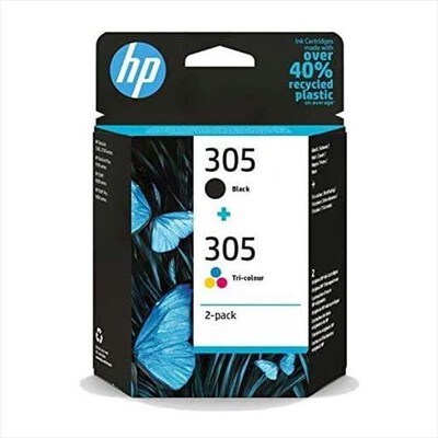 HP - 305 CONFEZIONE DA DUE CARTUCCE ORIGINALI-Nero e Tricromia