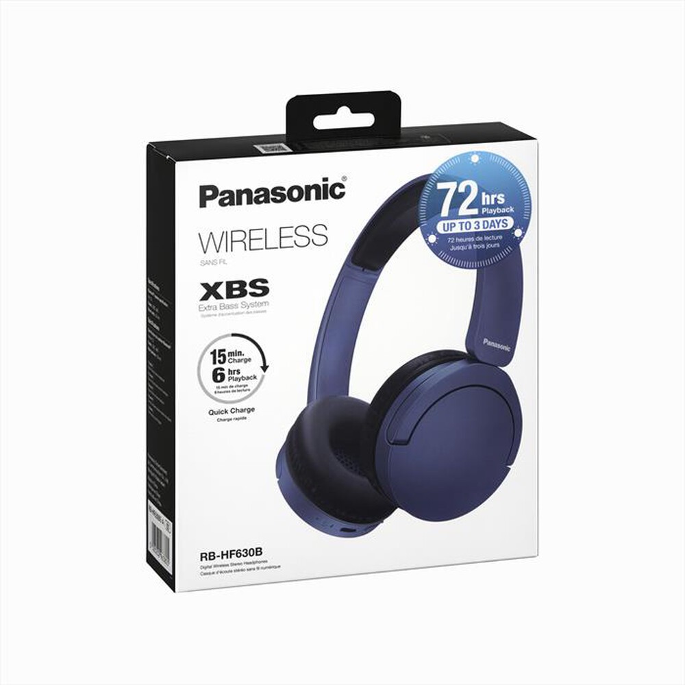 Immagine del prodotto PANASONIC - Cuffie a Padiglione Wireless RB-HF630BE-A, con mic-Blu