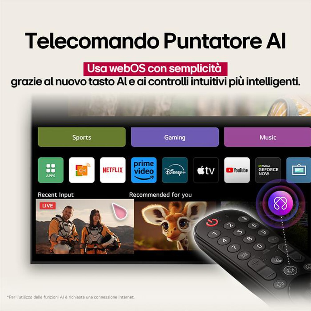 "LG - Smart TV TV QNED AI UHD 4K 43\" 43QNED80A6A-Nero"