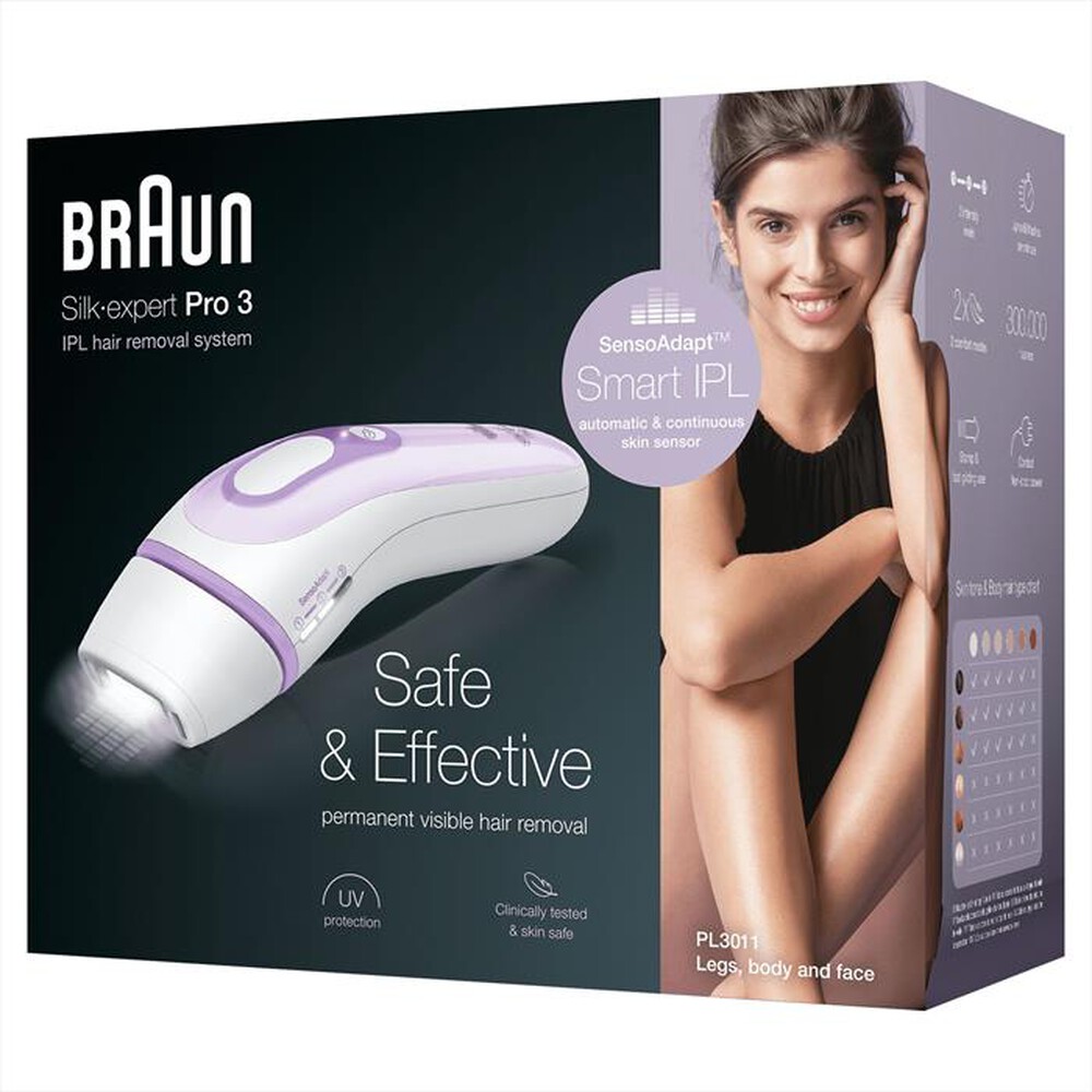 "BRAUN - Silk-Expert Pro 3 PL3011-Bianco/Lilla"