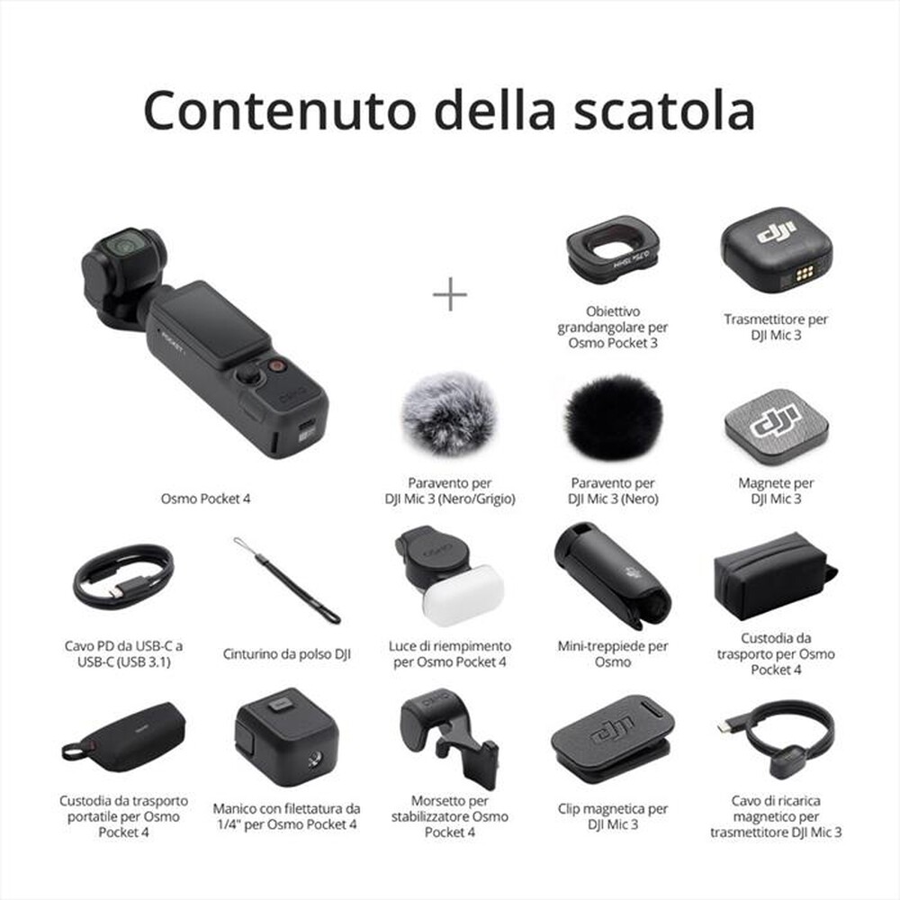 Immagine del prodotto DJI - Action cam OSMO POCKET 4 CREATOR COMBO-nero