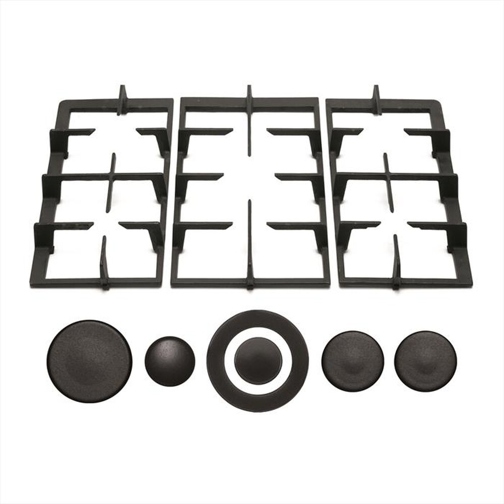 "GLEM GAS - GRGH86 Kit 3 griglie in ghisa per Unica/Alpha-NERO OPACO"